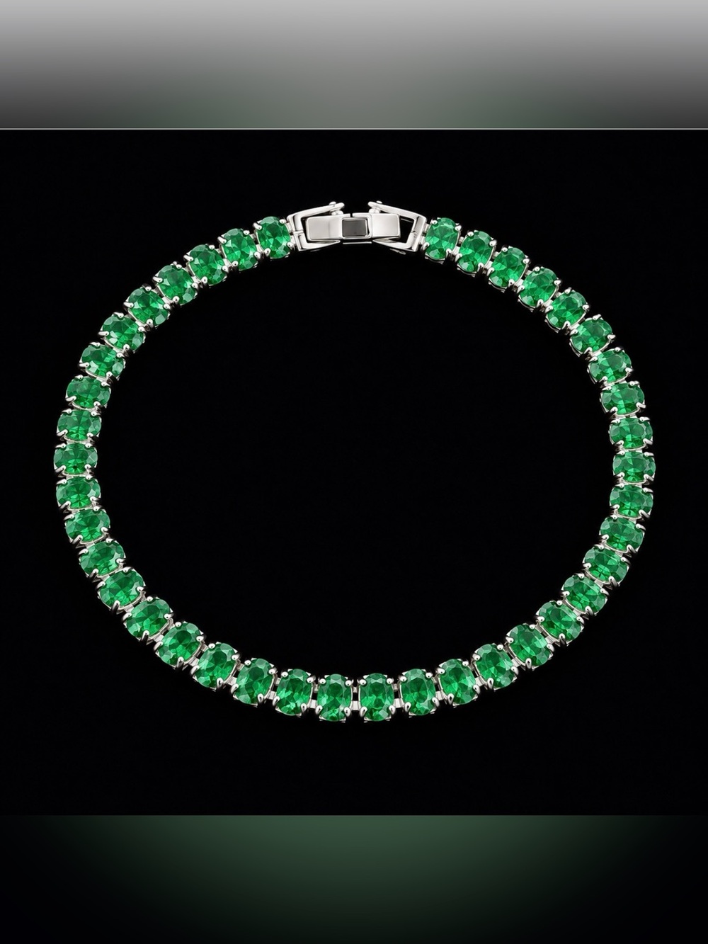 CZ gold plated Emerald Green Tennis Bracelet - Women Jewelry